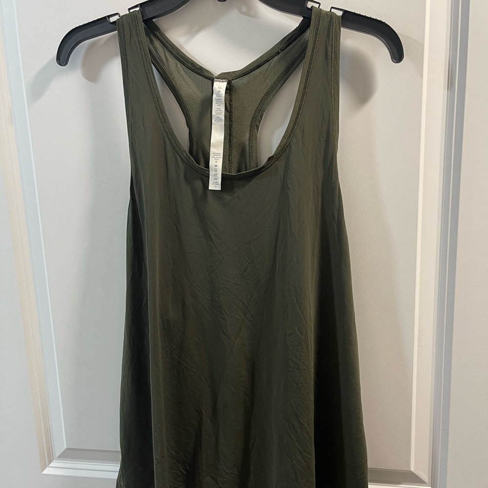 Olive Green Women's Tank Top Lululemon Tie Back Tank Top Olive Green Size 12